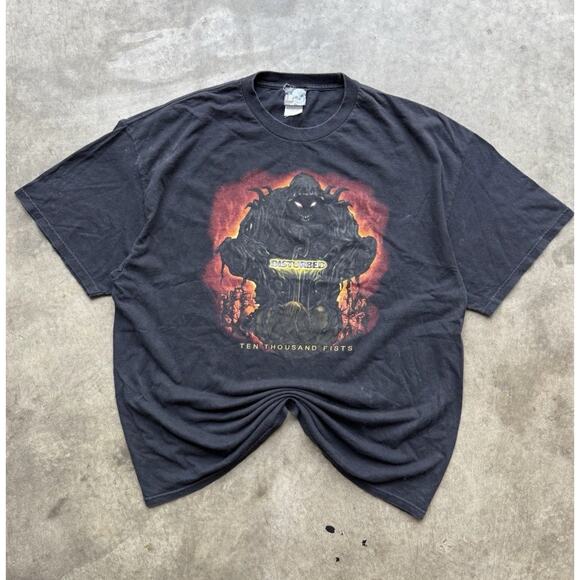 Vintage Disturbed Band Tee Ten Thousand Fists Concert Album T-Shirt Heavy Metal - Picture 1 of 8